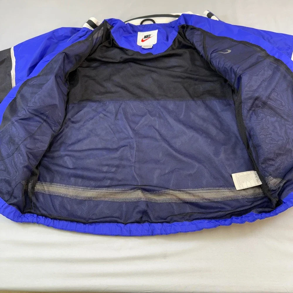 Y2K Vintage Nike Blue White Black Track Jacket Windbreaker athletic Men Sz M zip